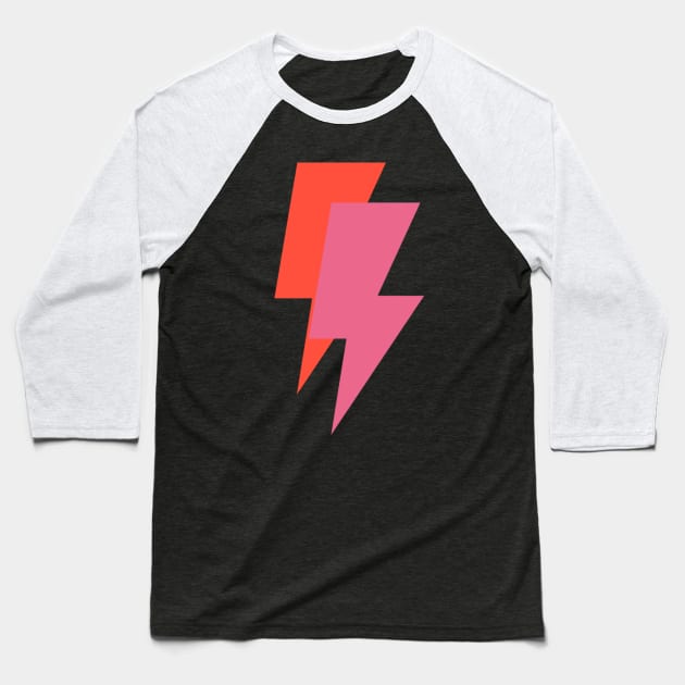 Pink and Orange Lightning Bolts Active Baseball T-Shirt by FnsShop